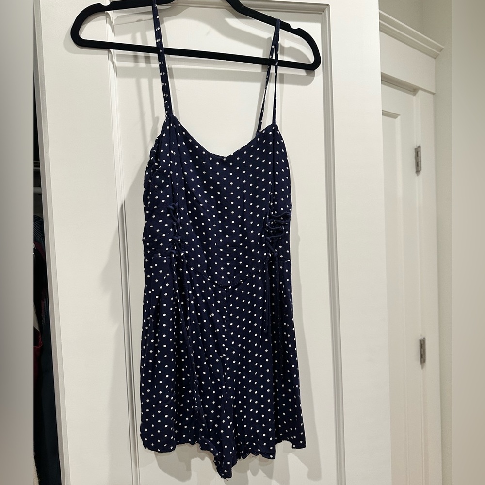 Kimchi Blue white and navy romper